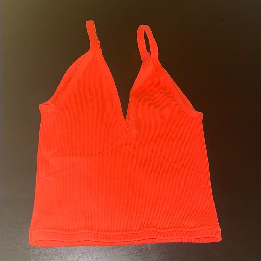 NWOT Free People Orange Ribbed Tank Top M/L *See Description and Pictures*